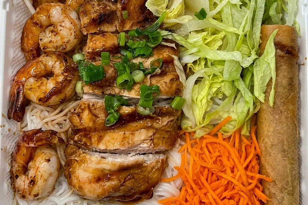Shrimp and Chicken Bowl at Thai Tai Vietnamese in Calgary's Beltline